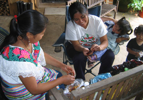 Cleaning Chiles for Mole